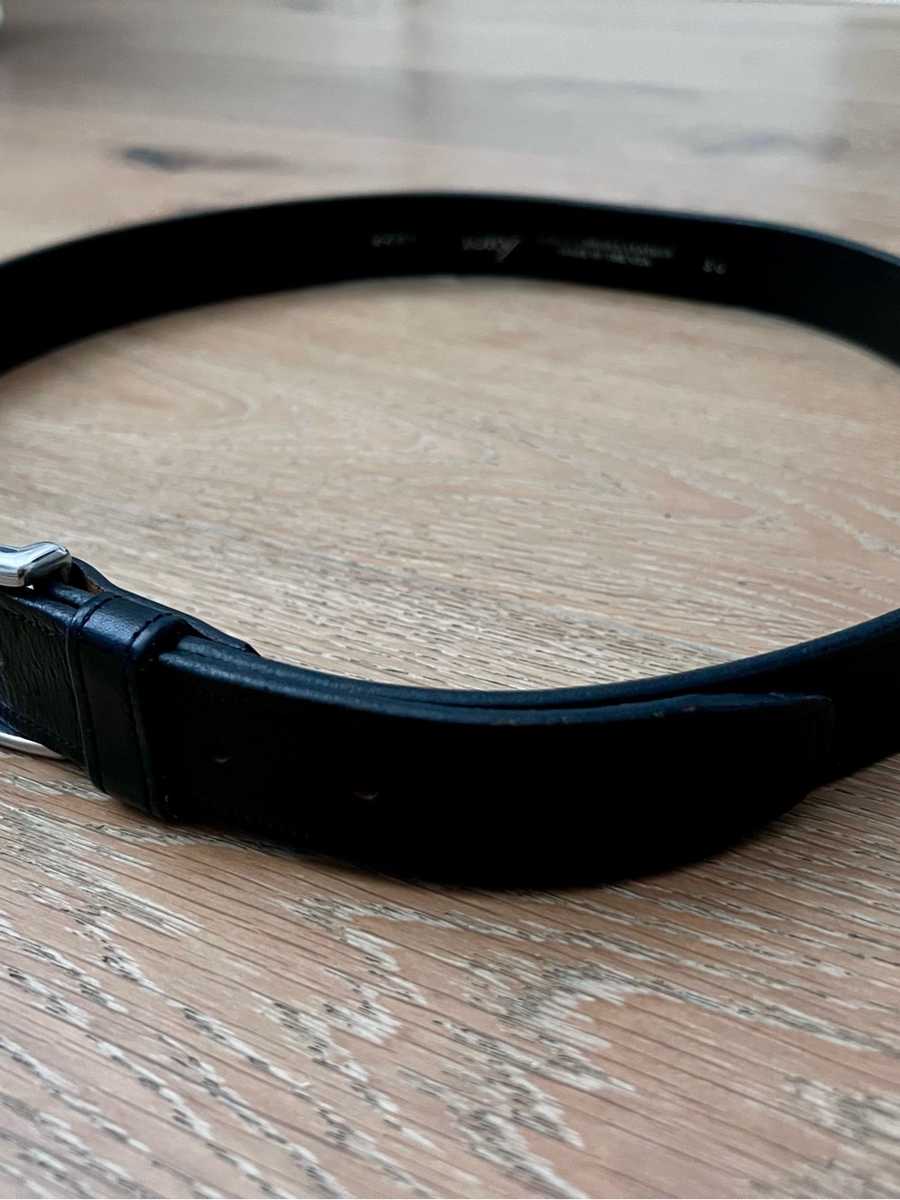 Tory Black Leather Equestrian Spur Belt, Size 36 - Picture 2 of 3